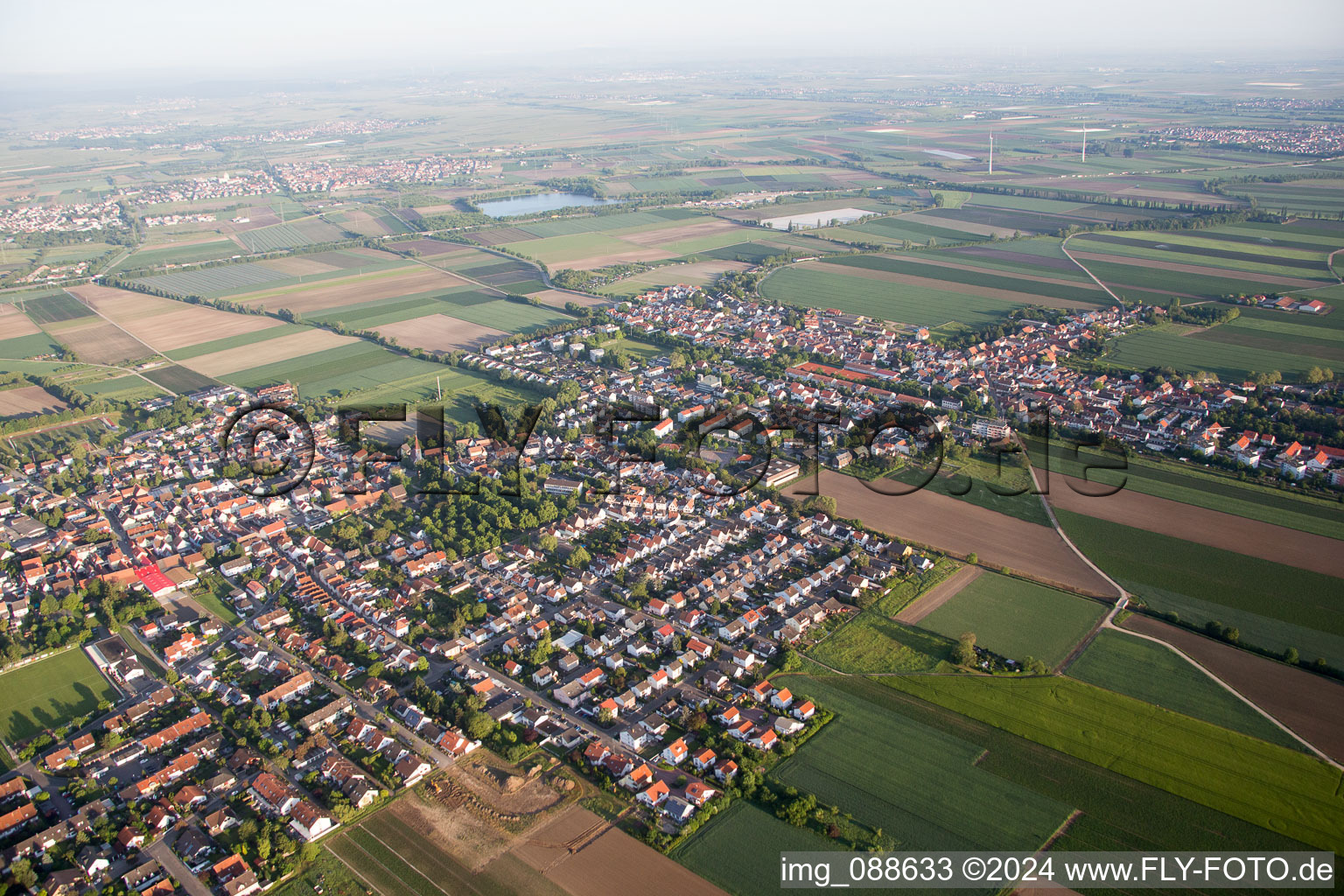 Vue aérienne de Quartier Flomersheim in Frankenthal dans le département Rhénanie-Palatinat, Allemagne