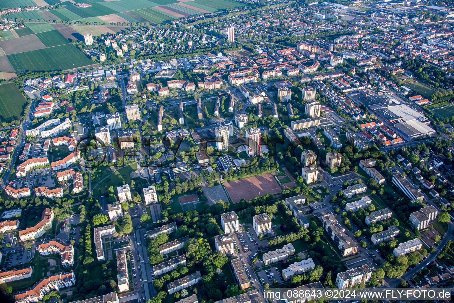 Frankenthal dans le département Rhénanie-Palatinat, Allemagne d'en haut