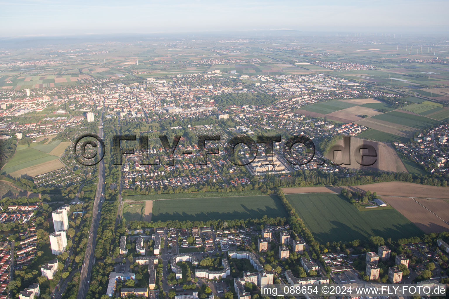 Frankenthal dans le département Rhénanie-Palatinat, Allemagne vue d'en haut