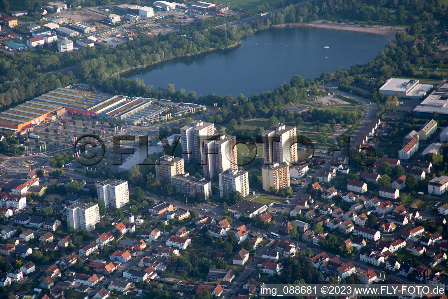 Bensheim dans le département Hesse, Allemagne vue du ciel