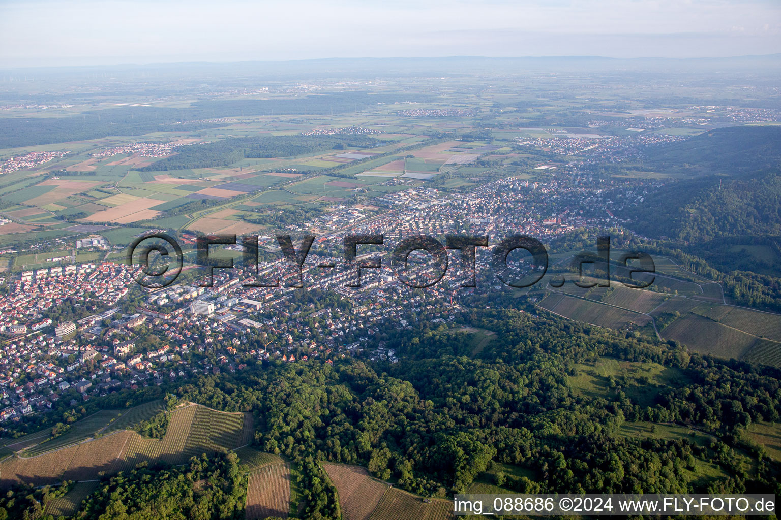 Vue aérienne de Bensheim dans le département Hesse, Allemagne