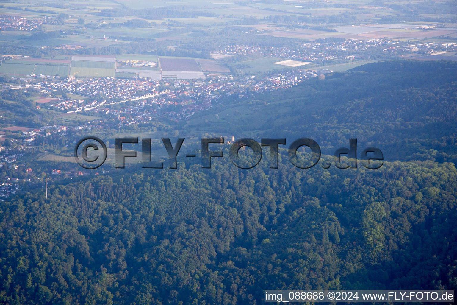 Vue aérienne de Verrouiller Auerbach à le quartier Auerbach in Bensheim dans le département Hesse, Allemagne