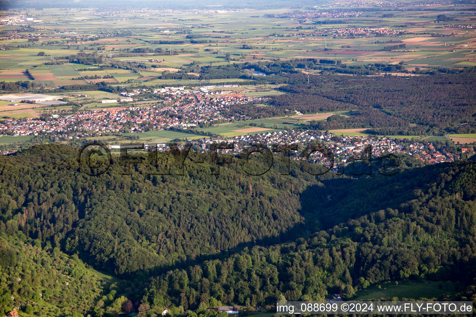 Vue aérienne de Alsbach à Alsbach-Hähnlein dans le département Hesse, Allemagne