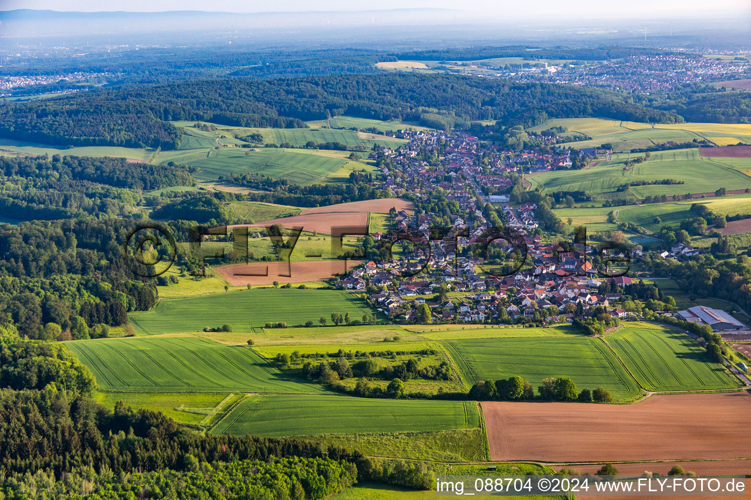 Vue aérienne de Quartier Ober-Modau in Ober-Ramstadt dans le département Hesse, Allemagne