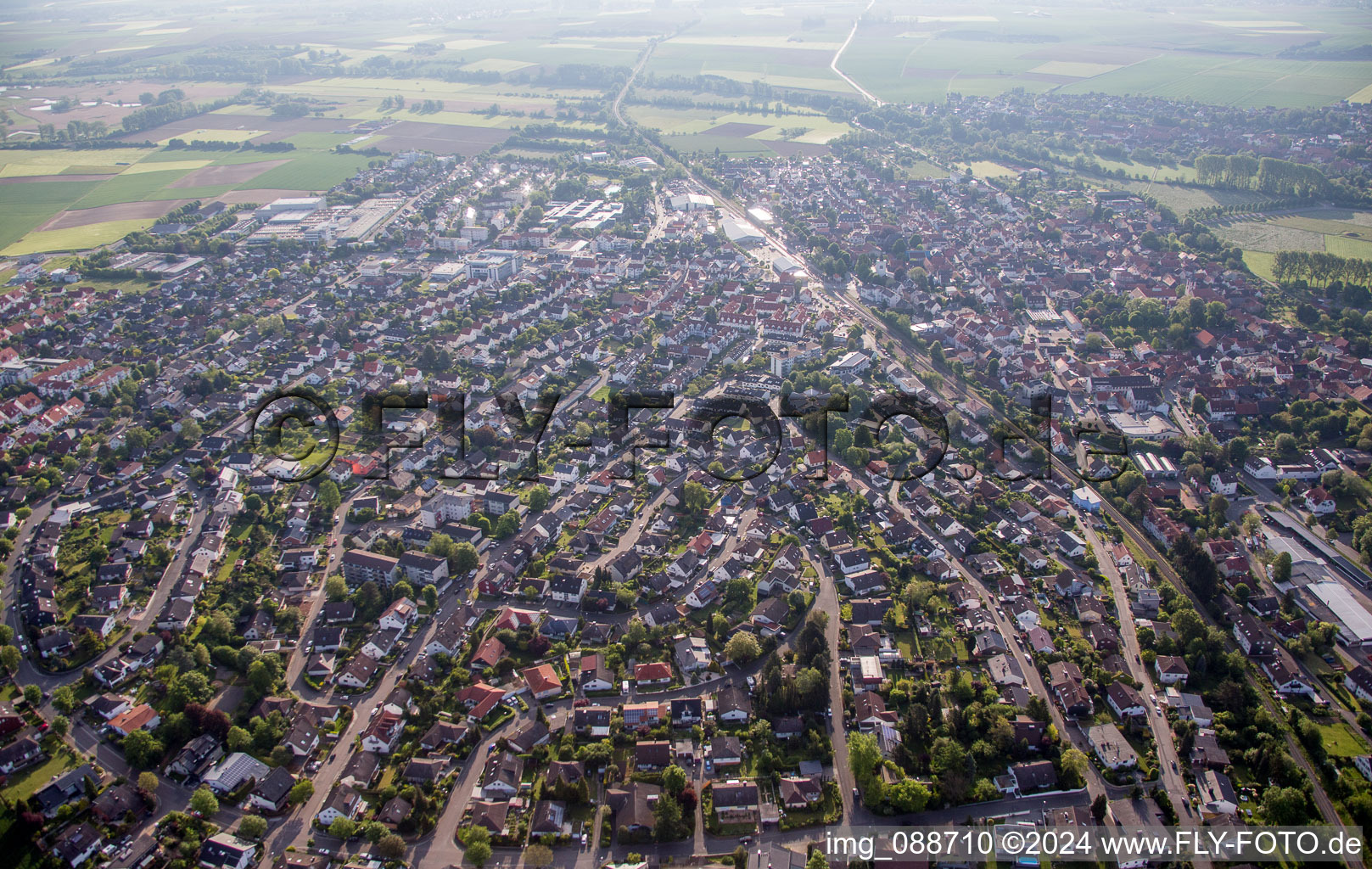 Vue aérienne de Reinheim dans le département Hesse, Allemagne