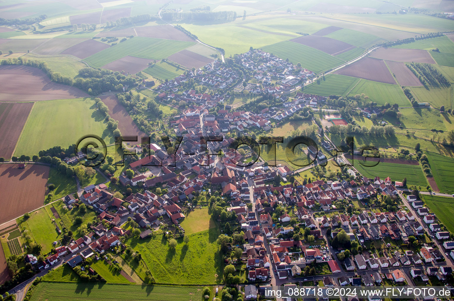 Vue aérienne de Quartier Habitzheim in Otzberg dans le département Hesse, Allemagne