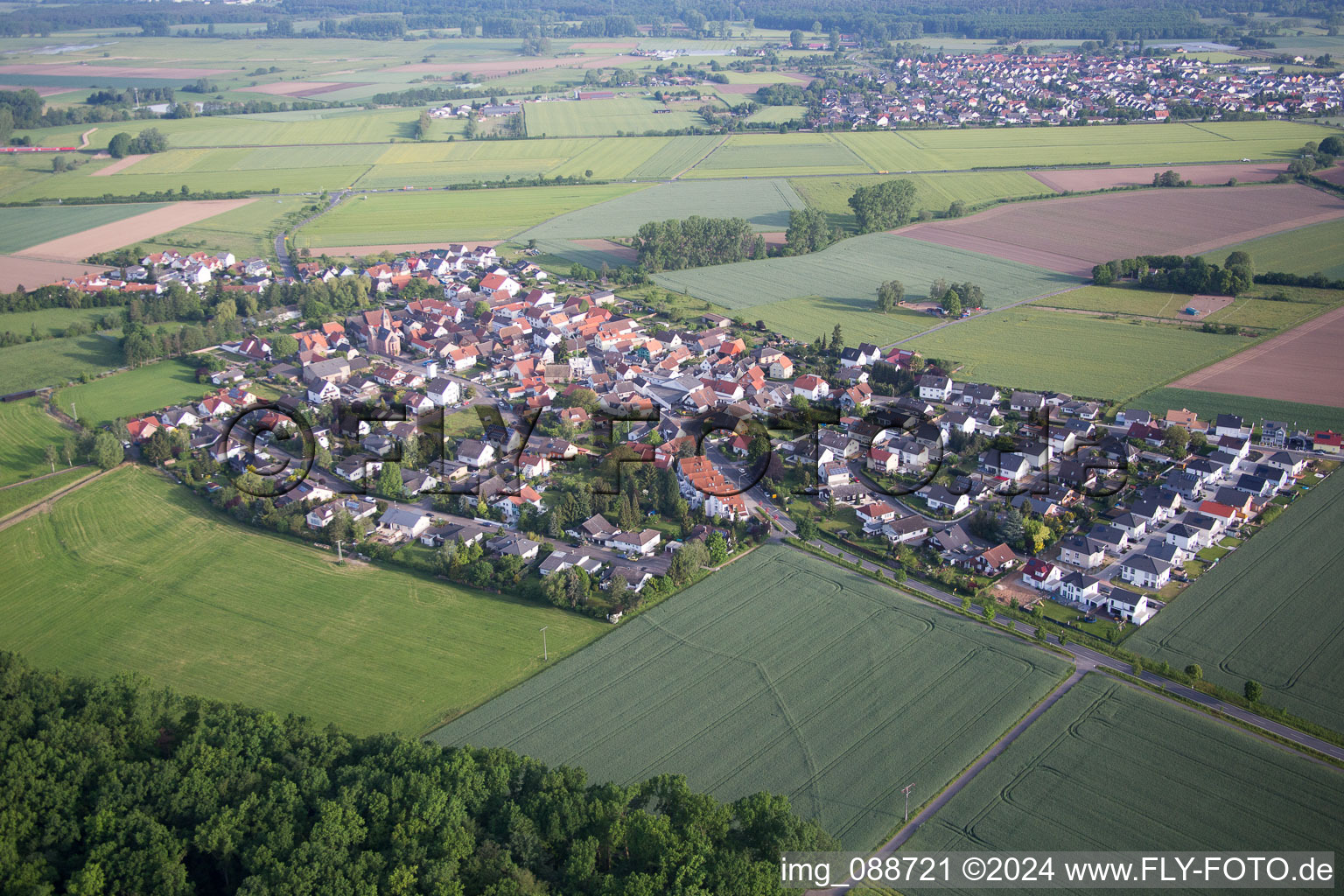 Vue aérienne de Quartier Harpertshausen in Babenhausen dans le département Hesse, Allemagne