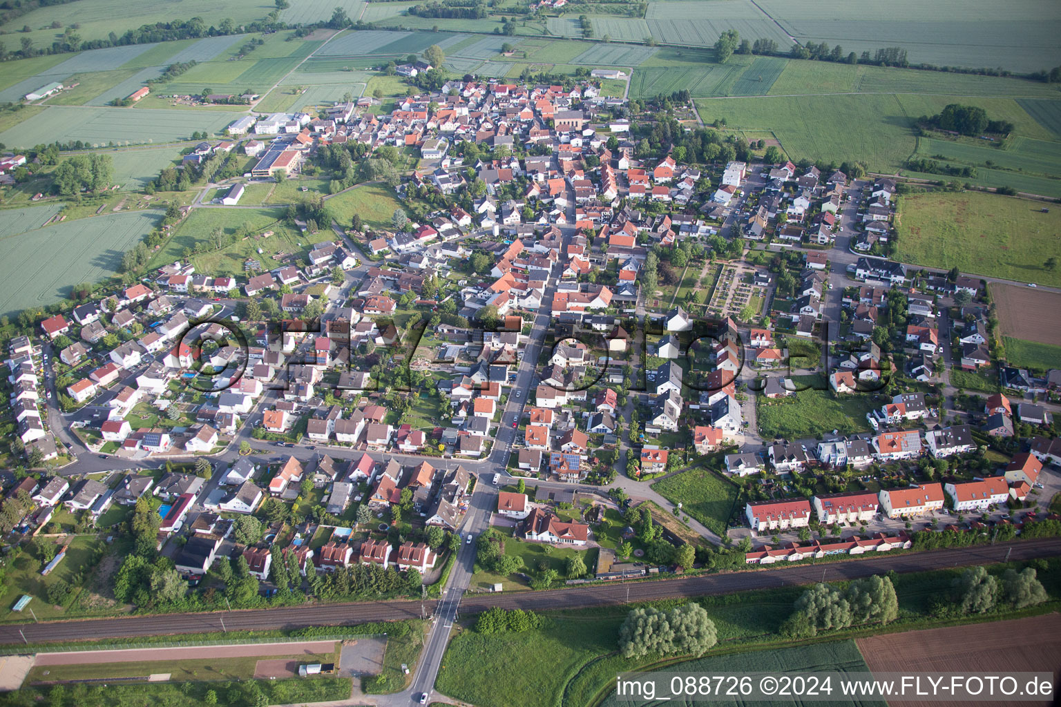 Vue aérienne de Babenhausen, Sickenhofen à Sickenhofen dans le département Hesse, Allemagne