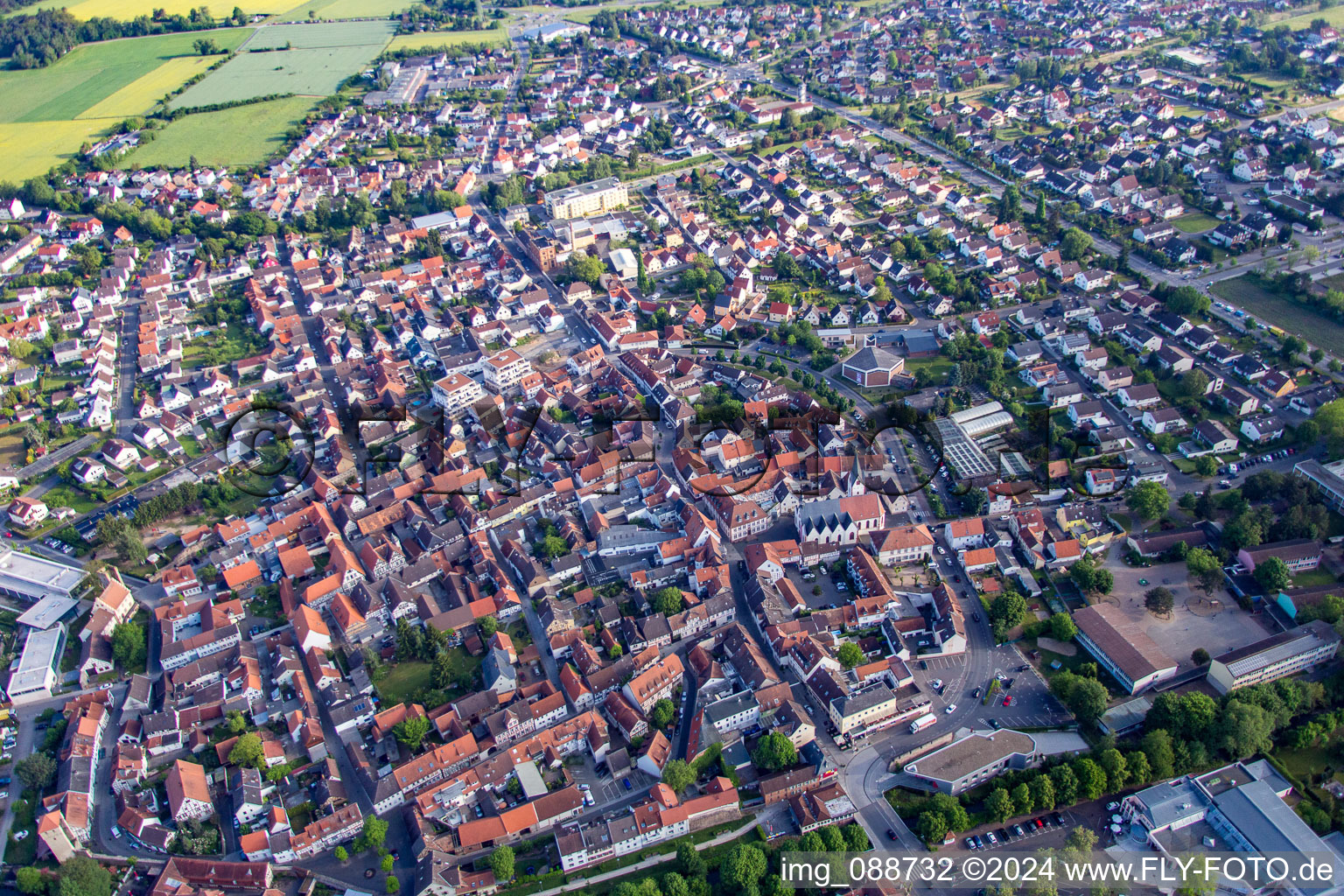 Photographie aérienne de Babenhausen dans le département Hesse, Allemagne