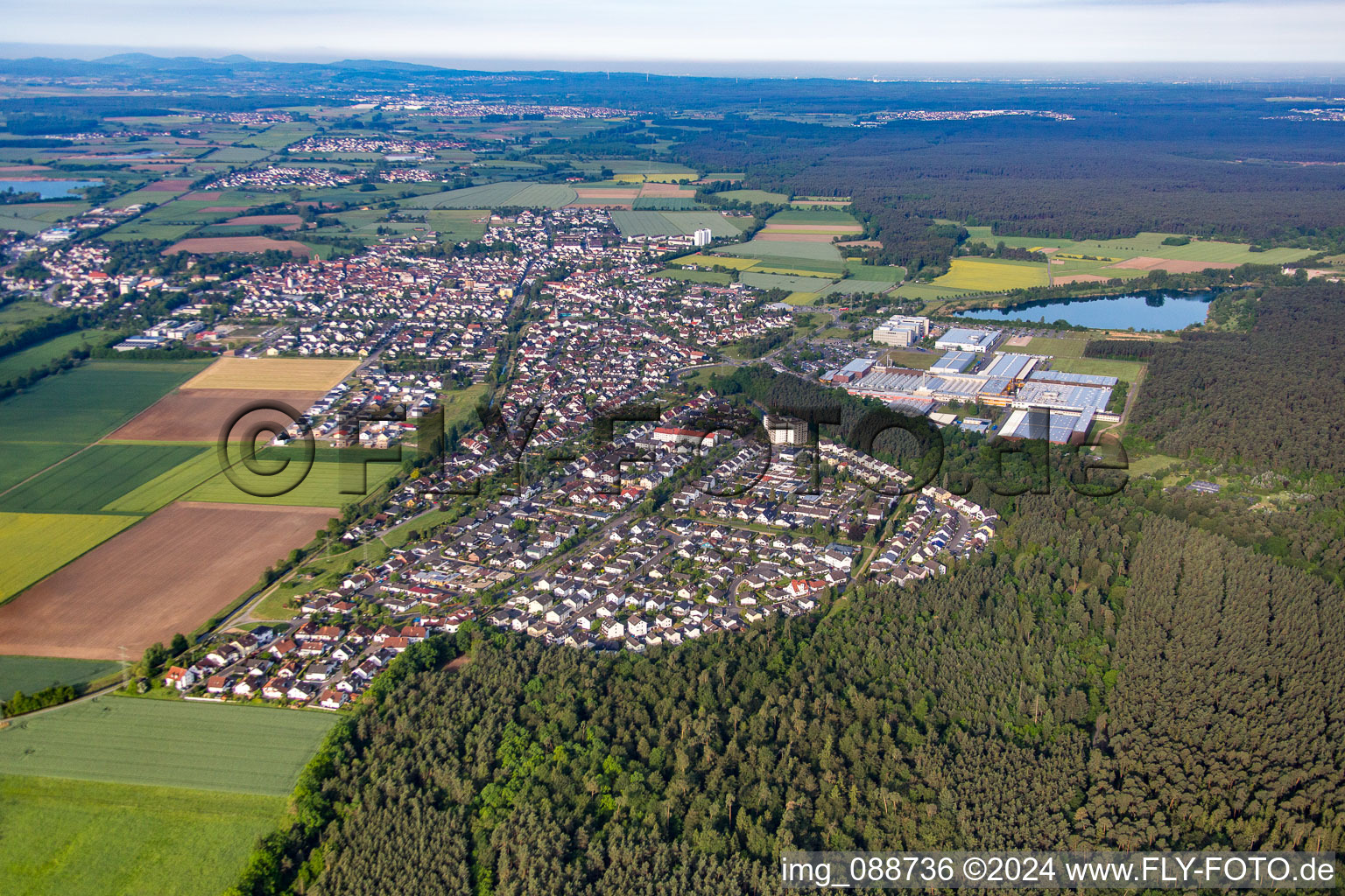 Vue oblique de Babenhausen dans le département Hesse, Allemagne