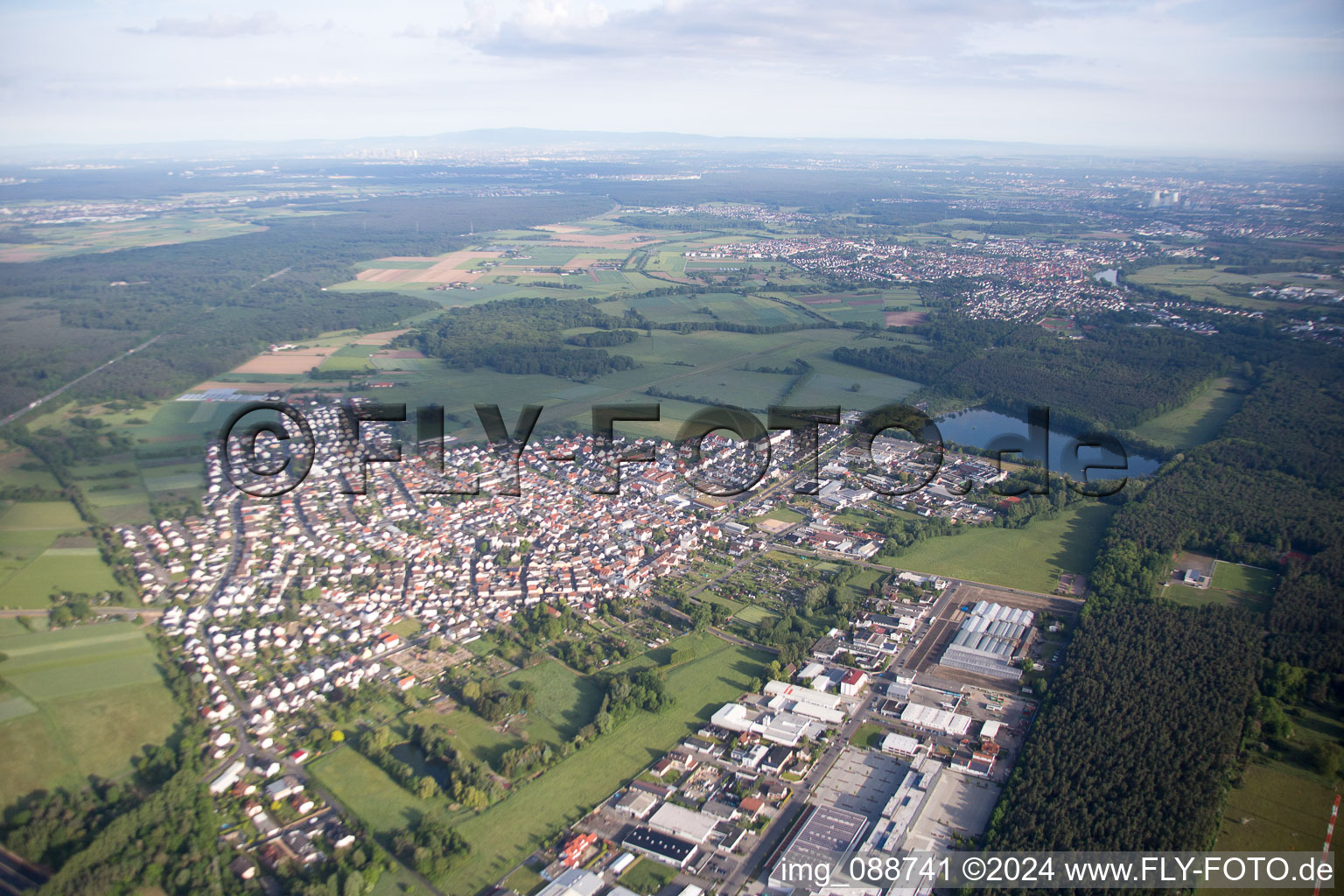 Photographie aérienne de Quartier Zellhausen in Mainhausen dans le département Hesse, Allemagne