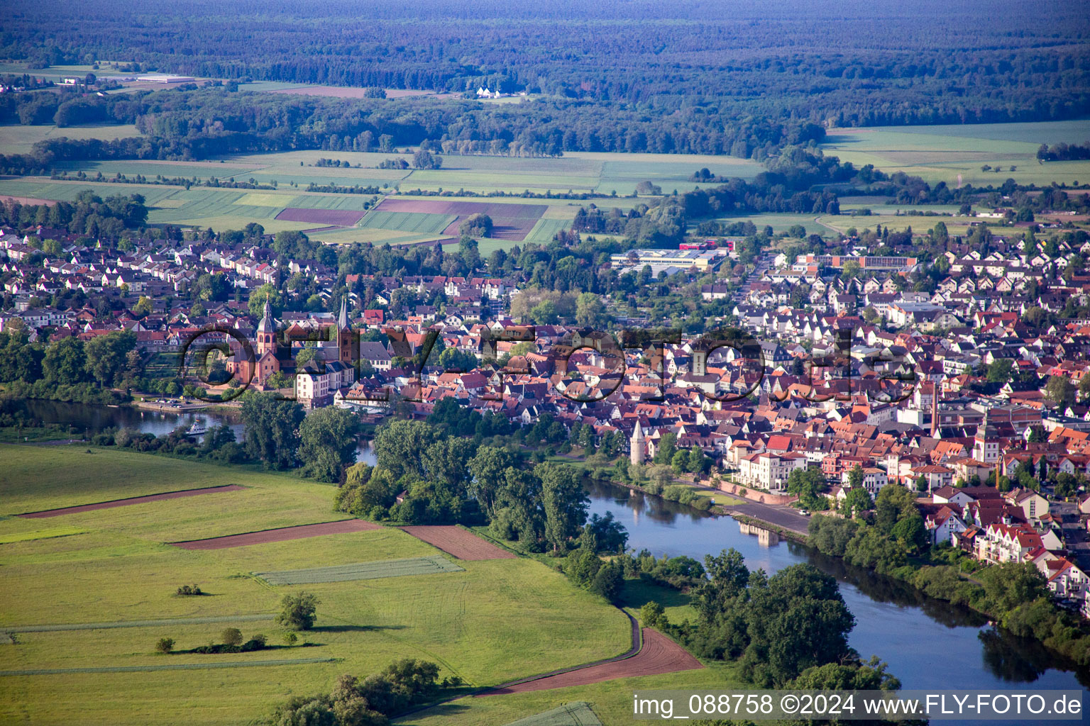 Photographie aérienne de Zones riveraines du Main à Seligenstadt dans le département Hesse, Allemagne