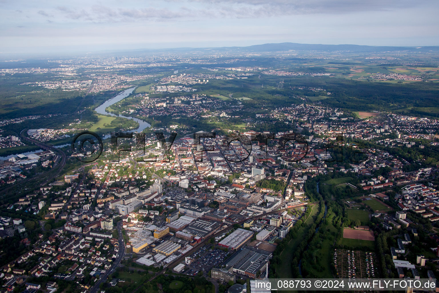 Hanau dans le département Hesse, Allemagne d'en haut