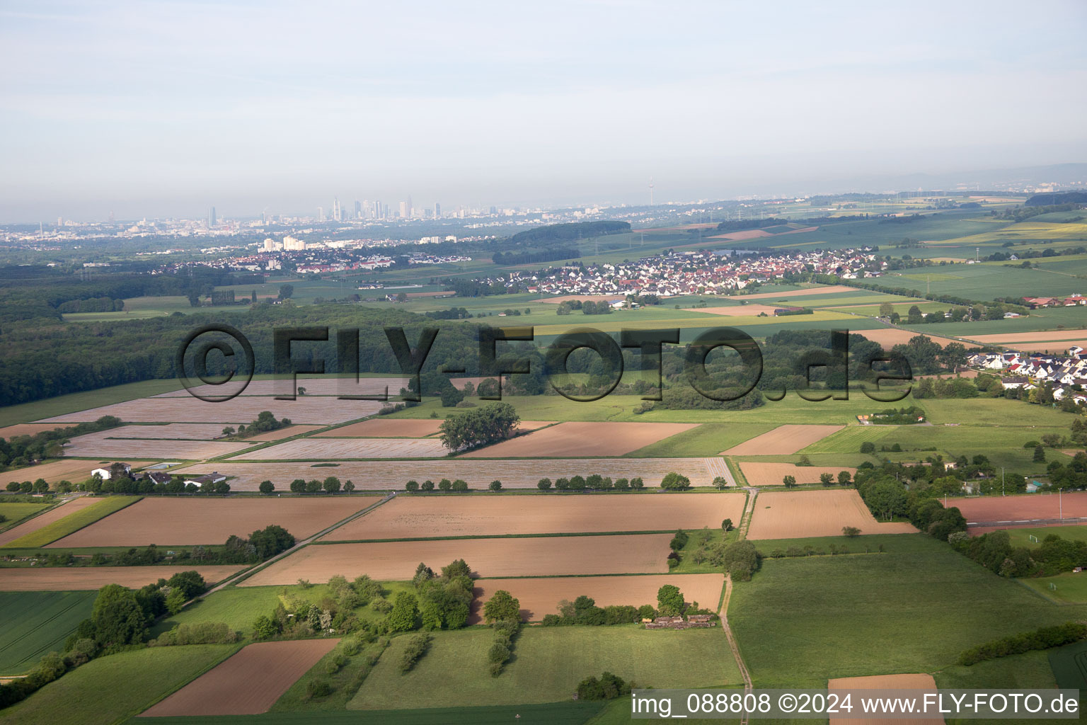 Vue oblique de Bruchköbel dans le département Hesse, Allemagne