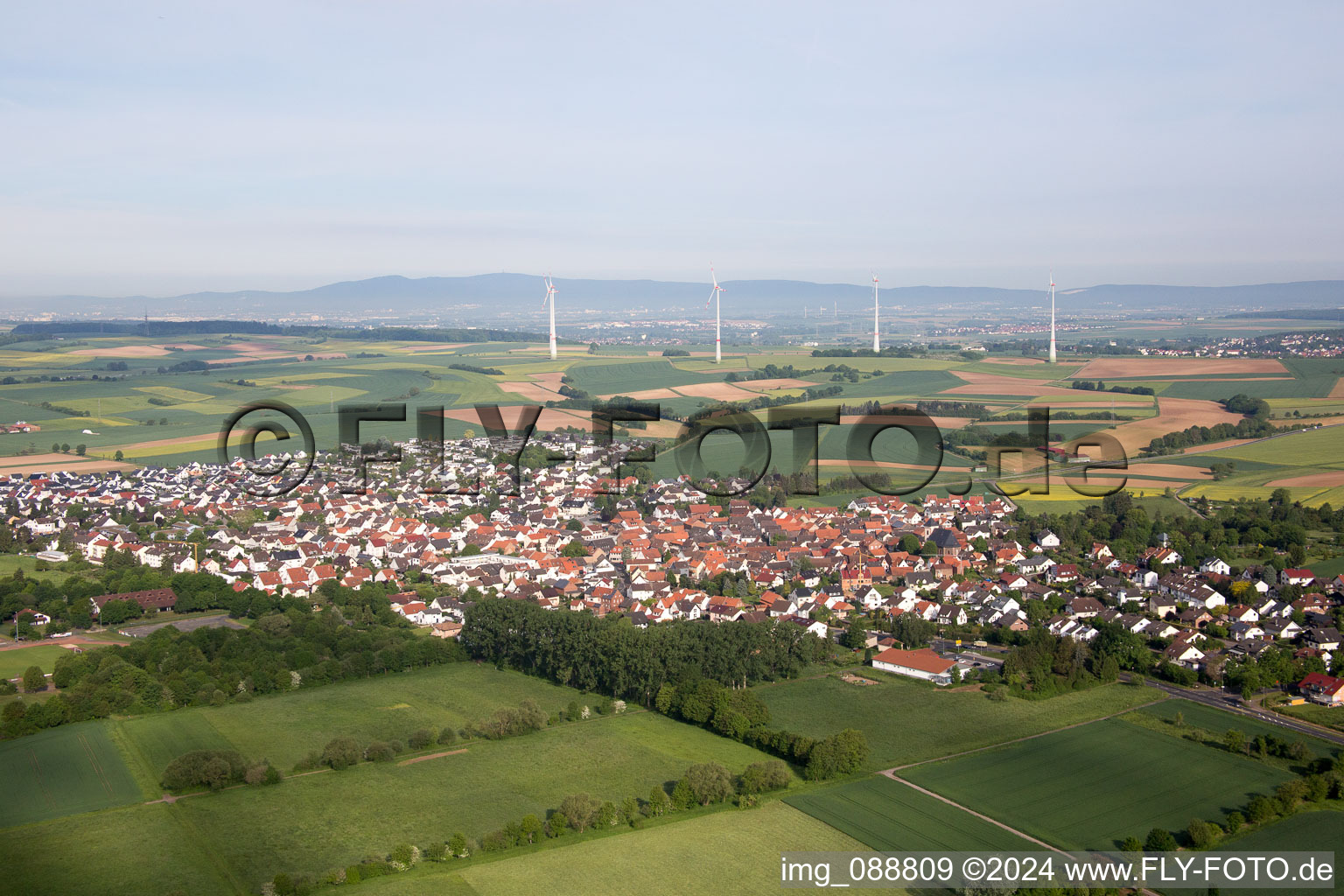 Bruchköbel dans le département Hesse, Allemagne d'en haut