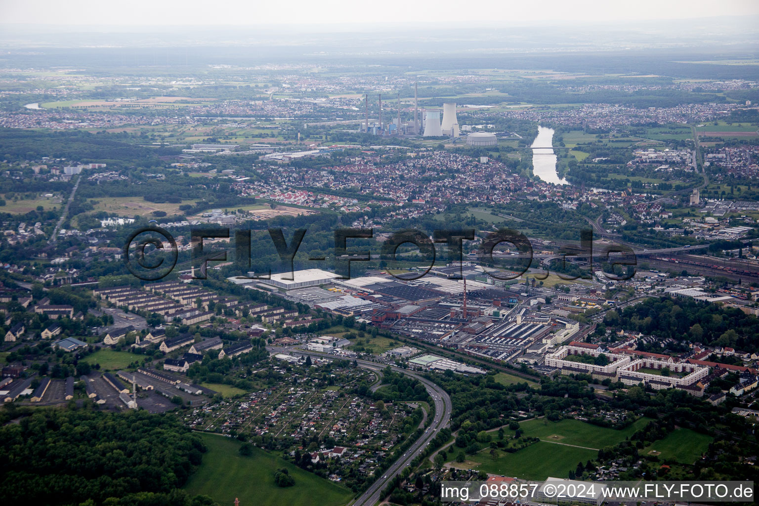 Vue aérienne de Hanau dans le département Hesse, Allemagne