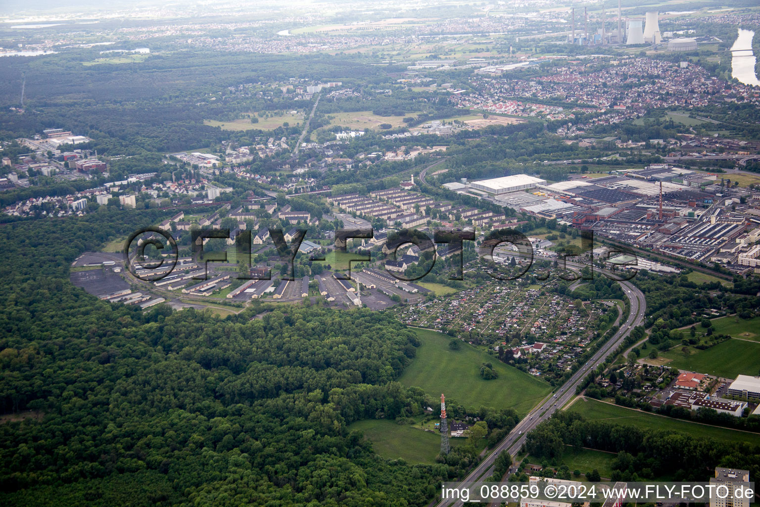 Vue oblique de Hanau dans le département Hesse, Allemagne