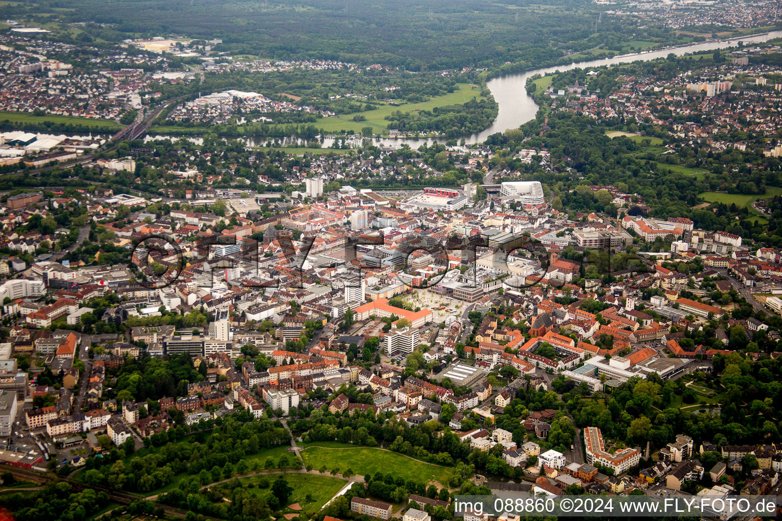 Hanau dans le département Hesse, Allemagne d'en haut