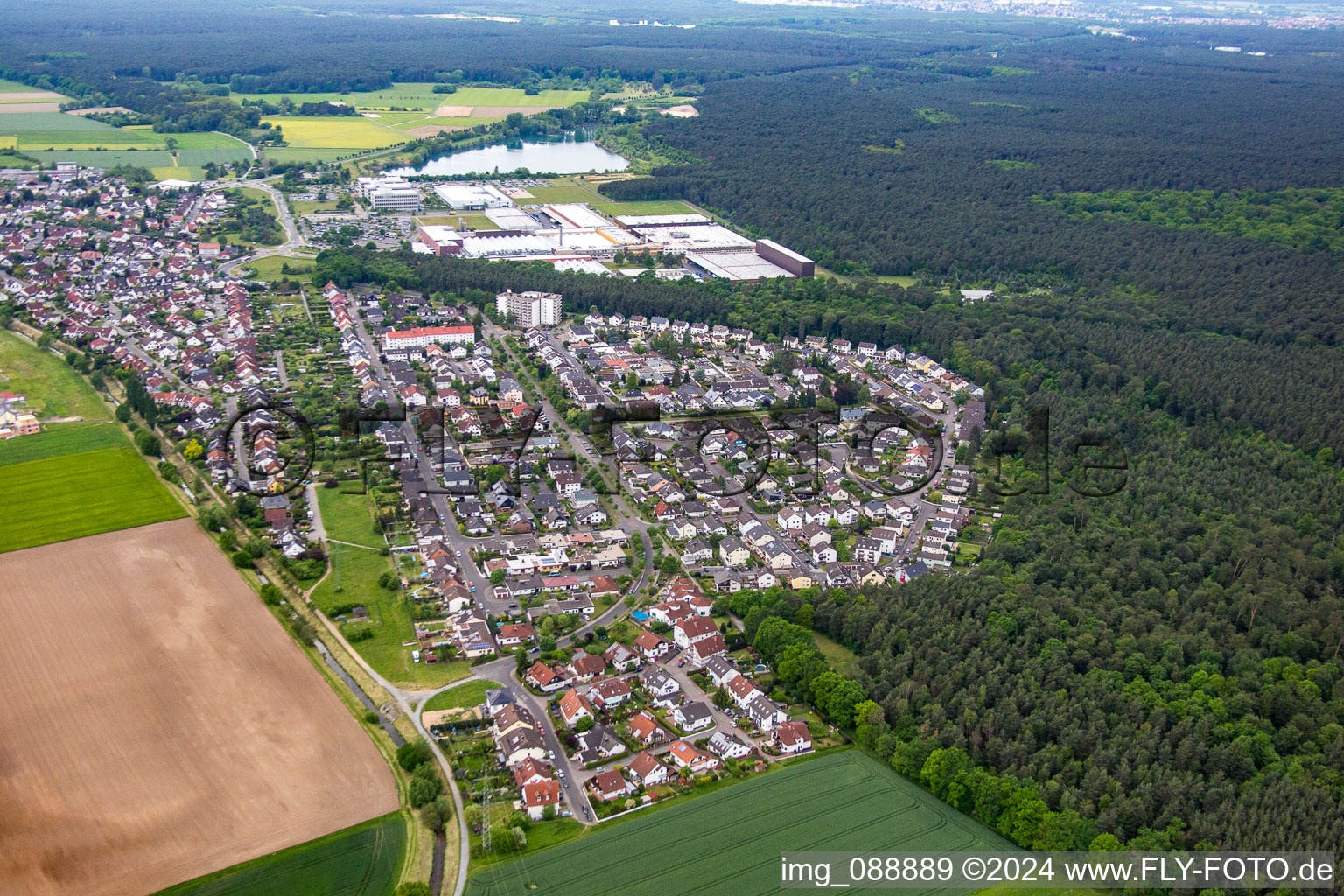 Babenhausen dans le département Hesse, Allemagne d'en haut