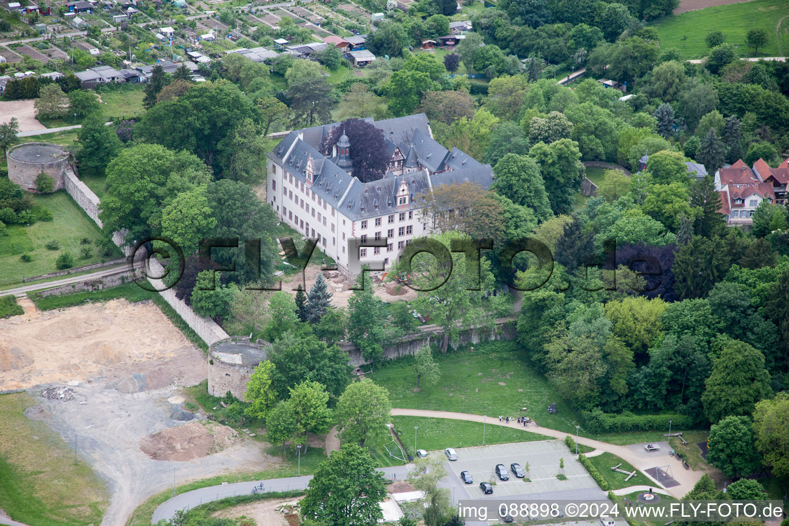 Vue aérienne de Verrouiller Babenhausen à Babenhausen dans le département Hesse, Allemagne