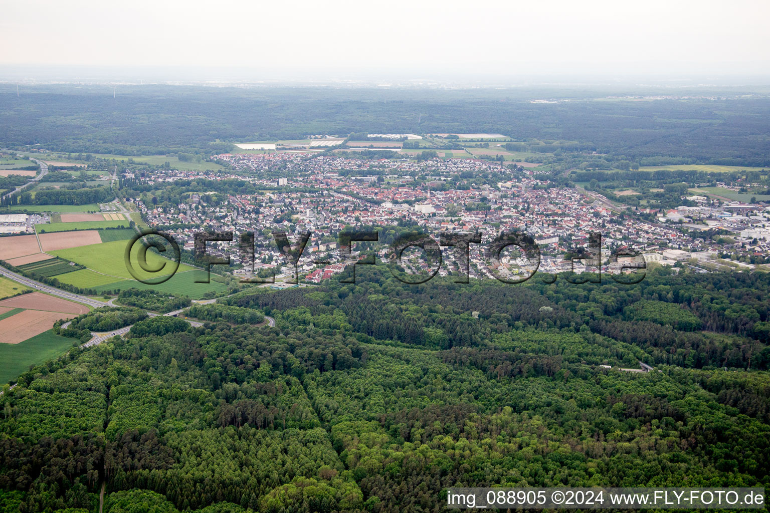 Vue oblique de Dieburg dans le département Hesse, Allemagne