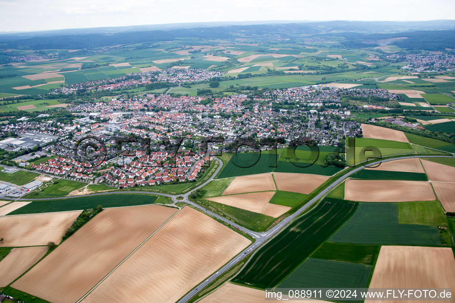 Vue oblique de Reinheim dans le département Hesse, Allemagne