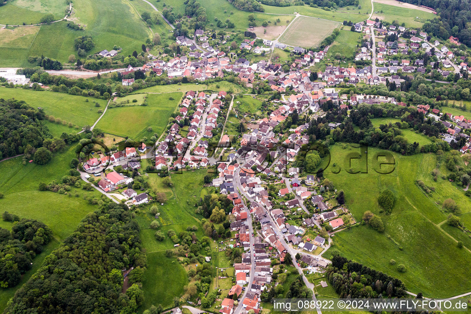 Vue aérienne de Quartier Ober-Beerbach in Seeheim-Jugenheim dans le département Hesse, Allemagne