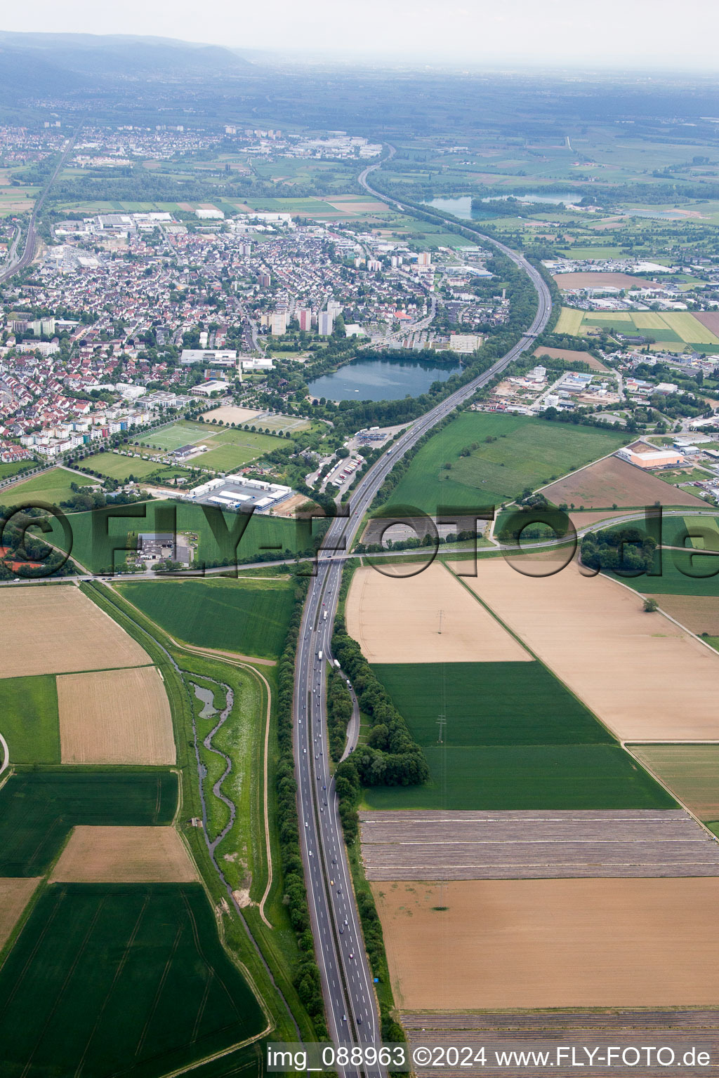 Bensheim dans le département Hesse, Allemagne d'en haut