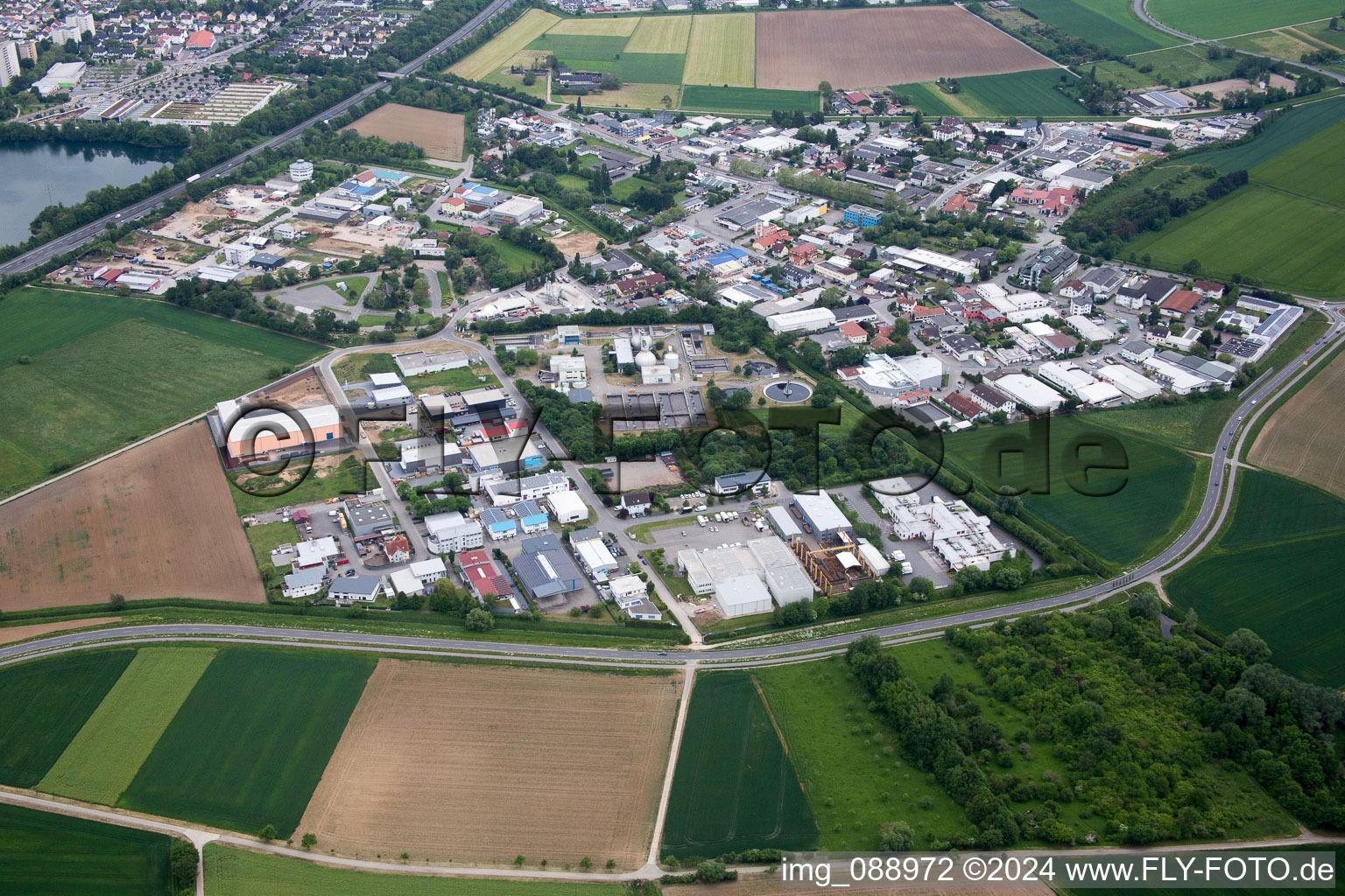 Vue aérienne de Zone industrielle W à Bensheim dans le département Hesse, Allemagne