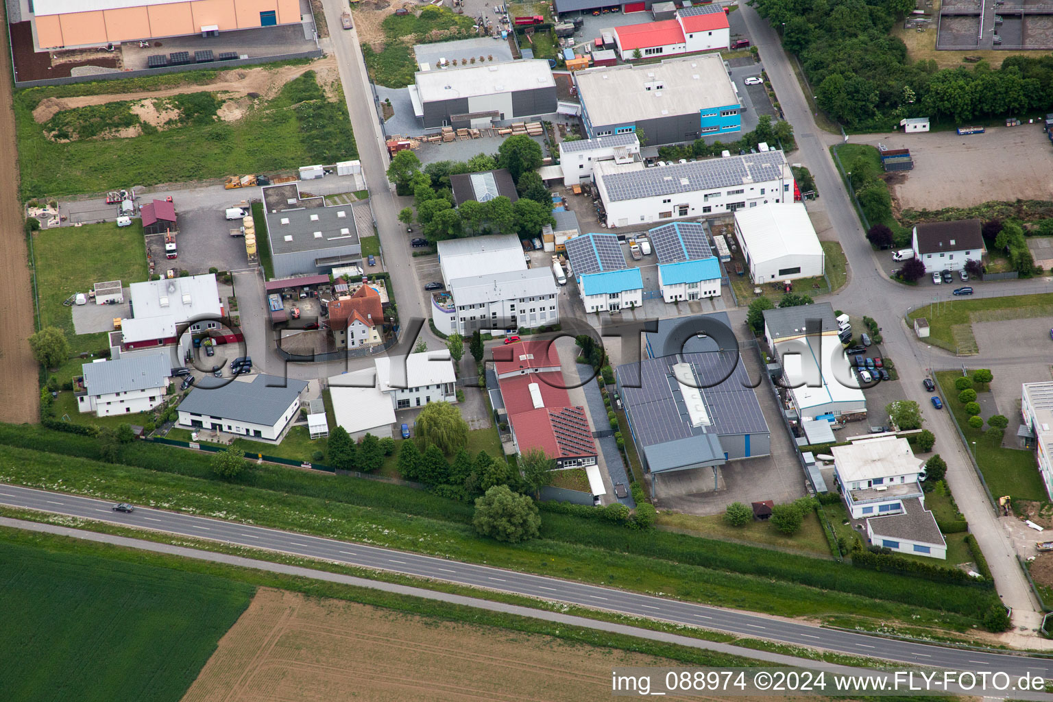 Photographie aérienne de Zone industrielle W à Bensheim dans le département Hesse, Allemagne