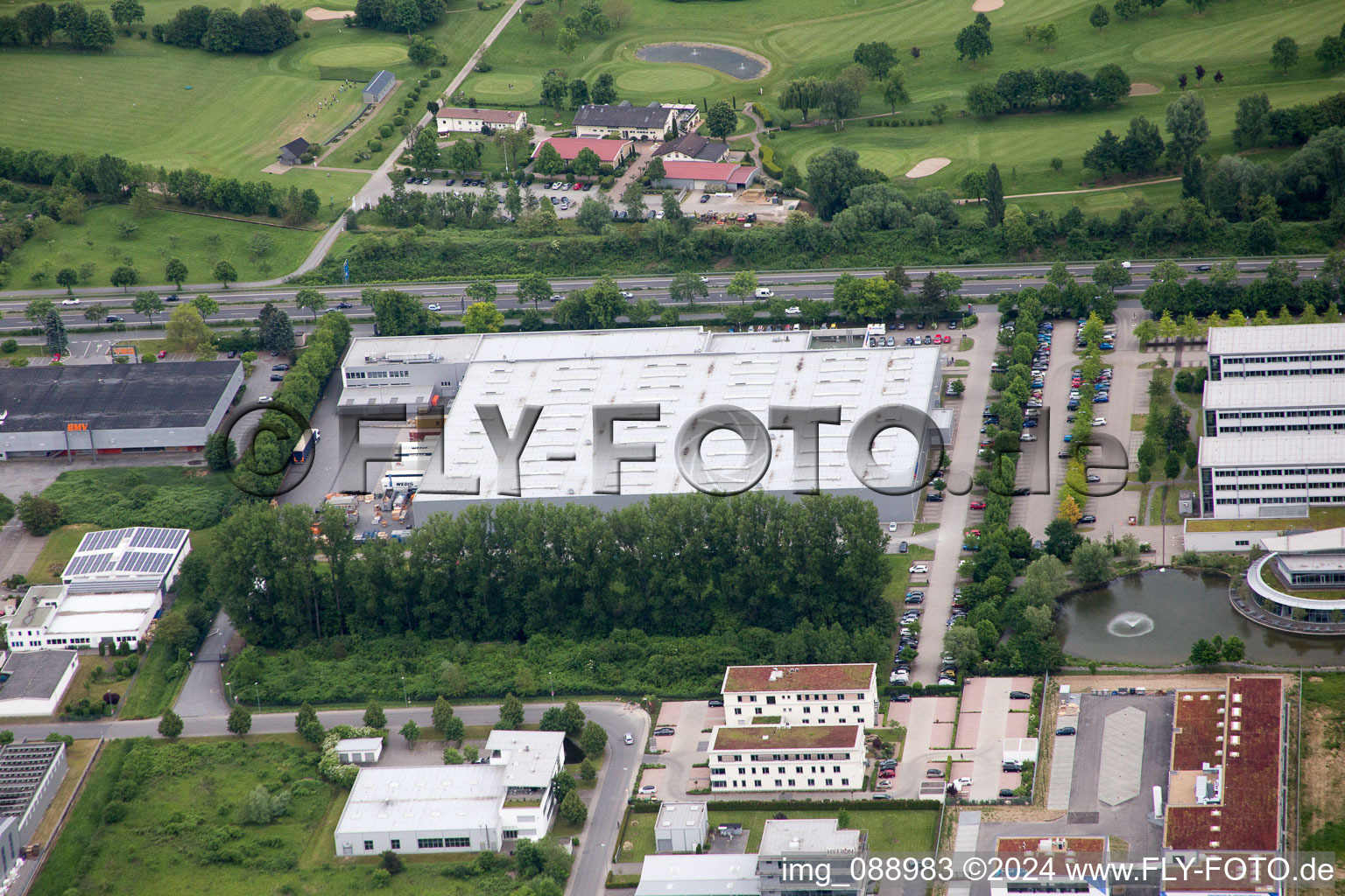 Image drone de Zone industrielle W à Bensheim dans le département Hesse, Allemagne