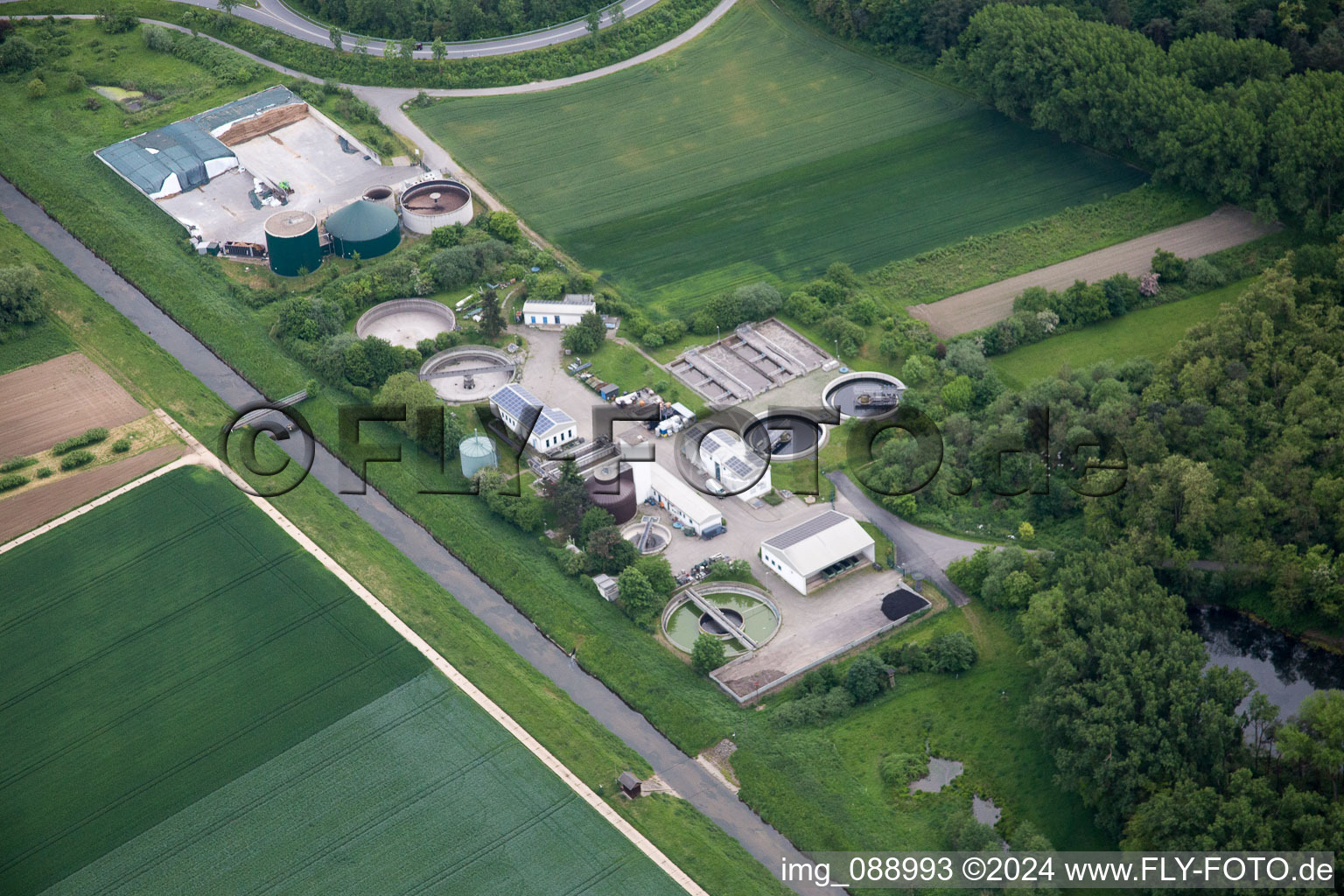 Vue oblique de Einhausen dans le département Hesse, Allemagne