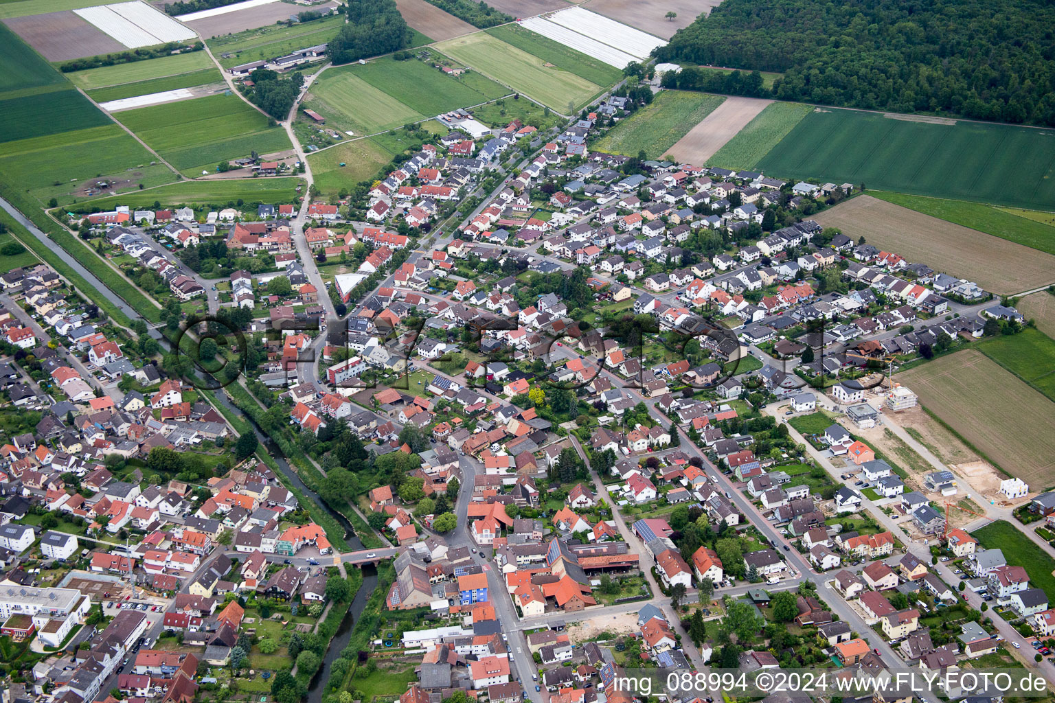 Einhausen dans le département Hesse, Allemagne d'en haut