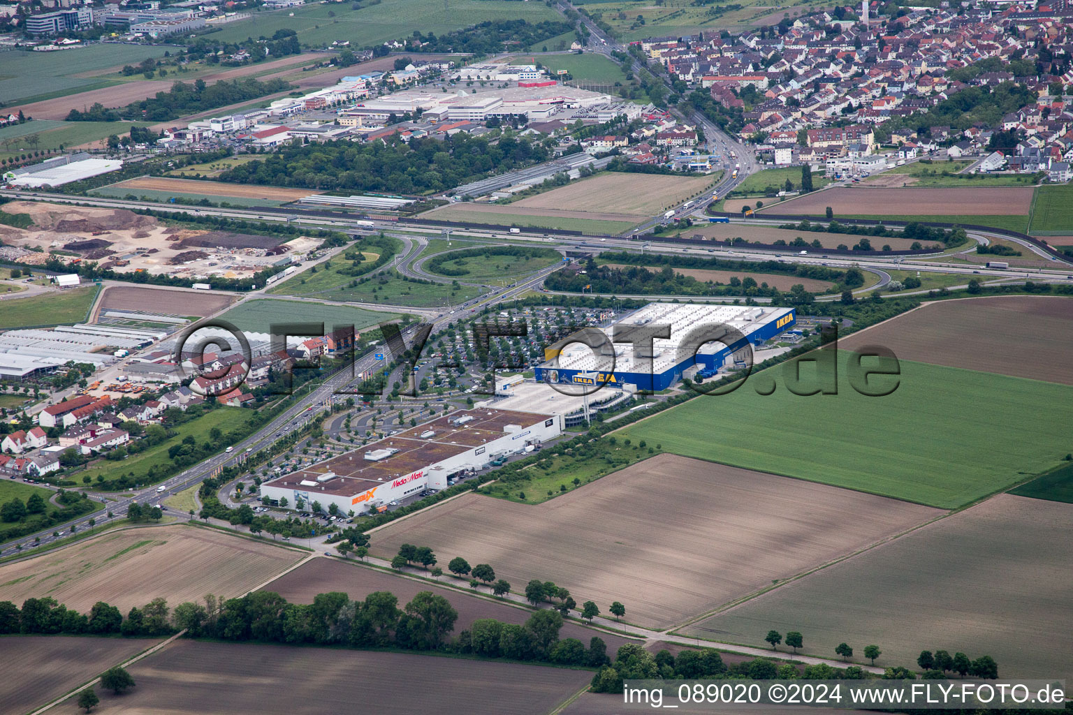 Scharhof, IKEA à le quartier Sandhofen in Mannheim dans le département Bade-Wurtemberg, Allemagne hors des airs