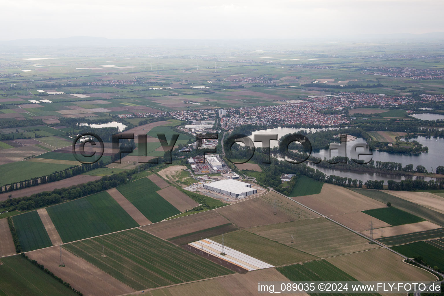 Vue oblique de Quartier Roxheim in Bobenheim-Roxheim dans le département Rhénanie-Palatinat, Allemagne