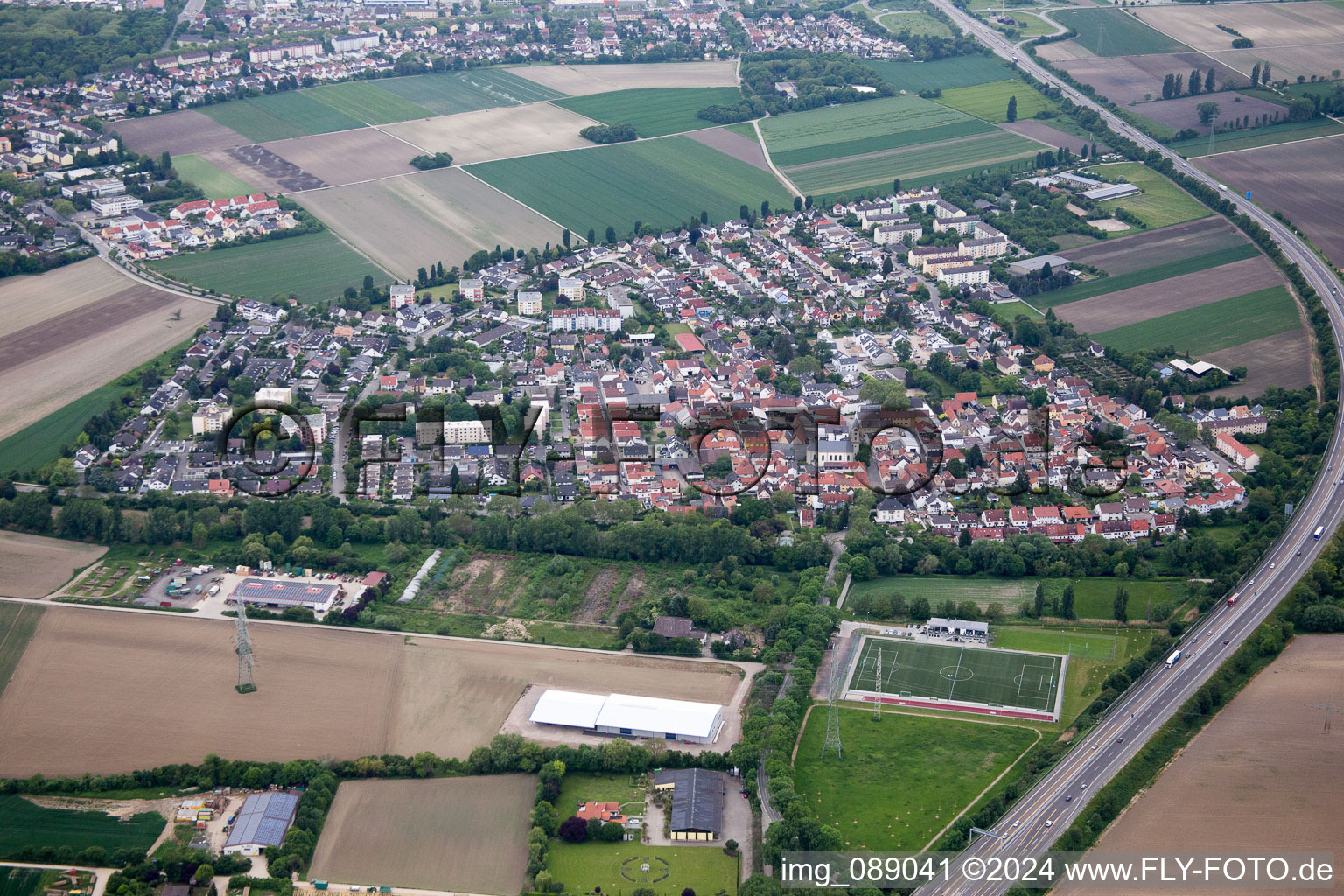 Vue aérienne de Quartier Mörsch in Frankenthal dans le département Rhénanie-Palatinat, Allemagne