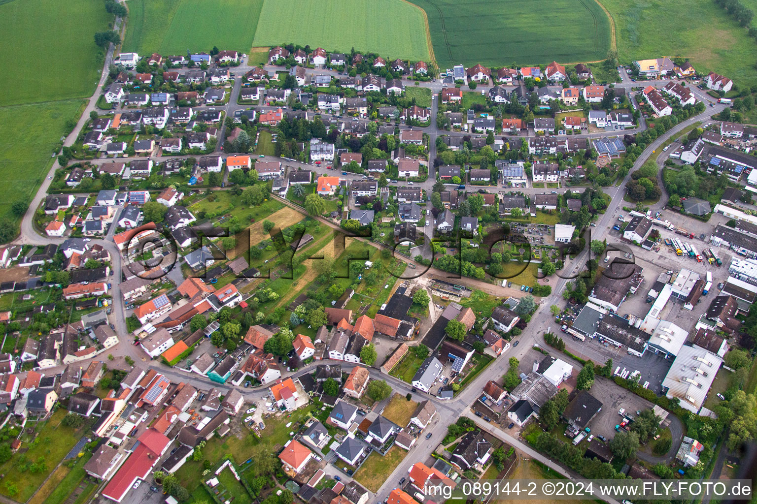 Photographie aérienne de Quartier Rodau in Zwingenberg dans le département Hesse, Allemagne