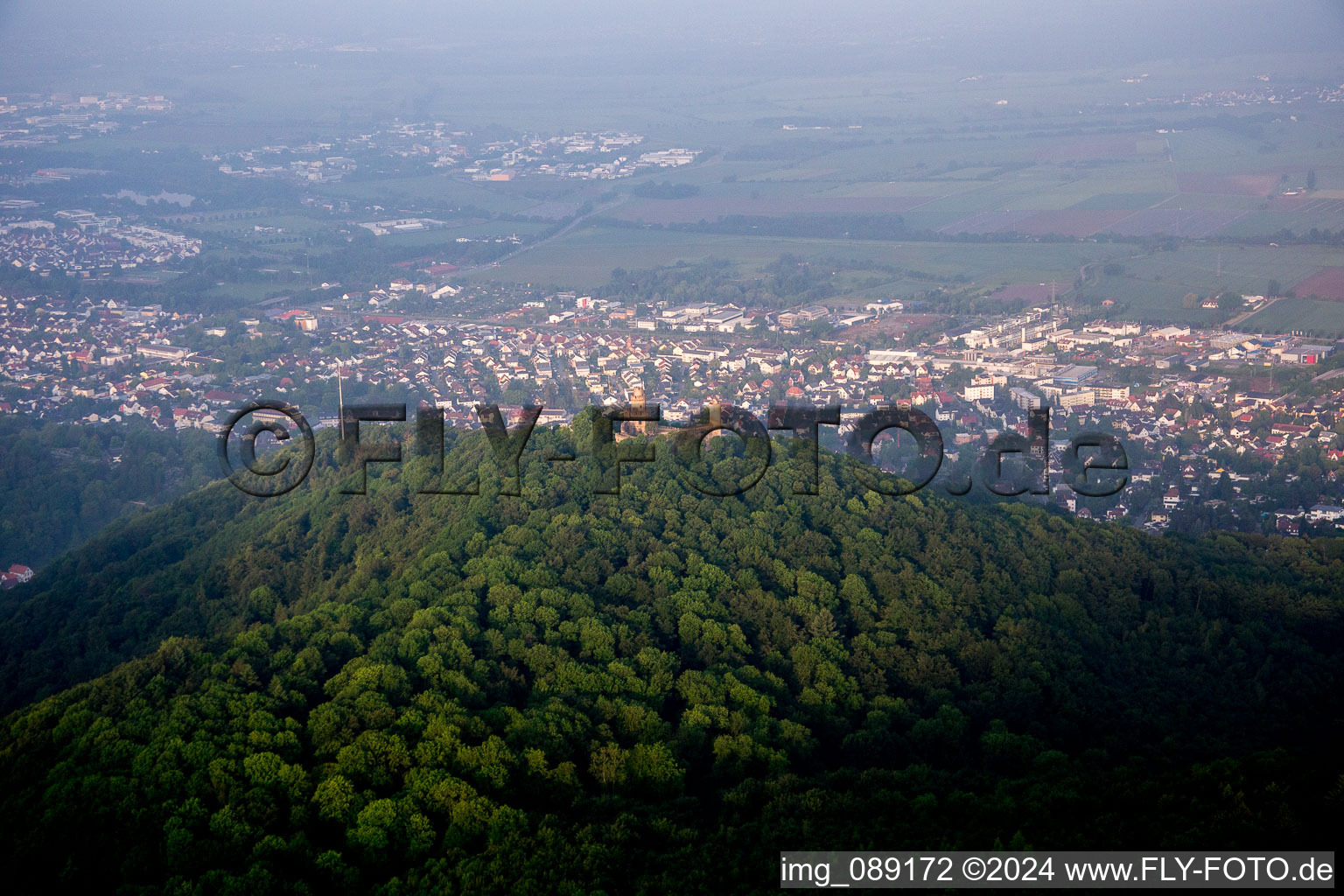 Vue aérienne de Verrouiller Auerbach à le quartier Auerbach in Bensheim dans le département Hesse, Allemagne