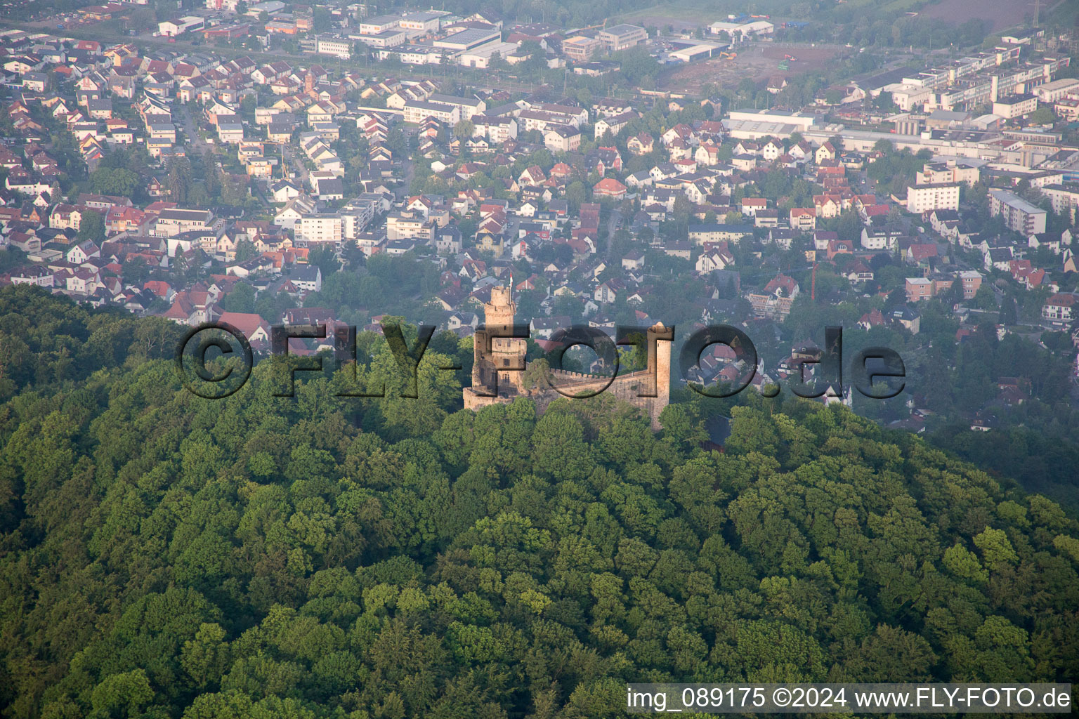 Photographie aérienne de Verrouiller Auerbach à le quartier Auerbach in Bensheim dans le département Hesse, Allemagne