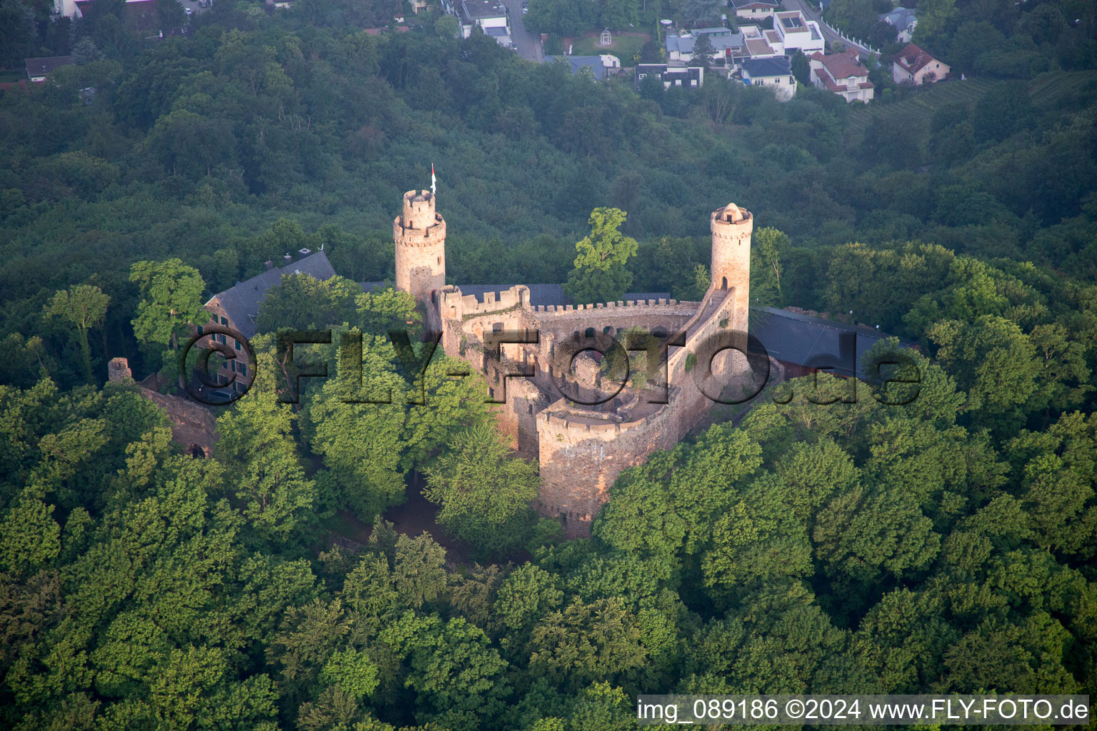 Verrouiller Auerbach à le quartier Auerbach in Bensheim dans le département Hesse, Allemagne vue d'en haut