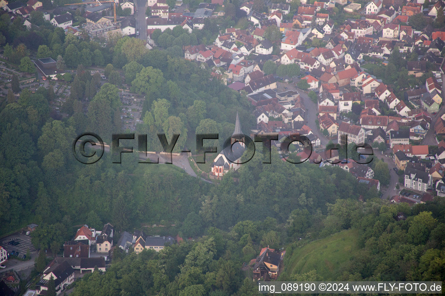 Vue d'oiseau de Quartier Auerbach in Bensheim dans le département Hesse, Allemagne