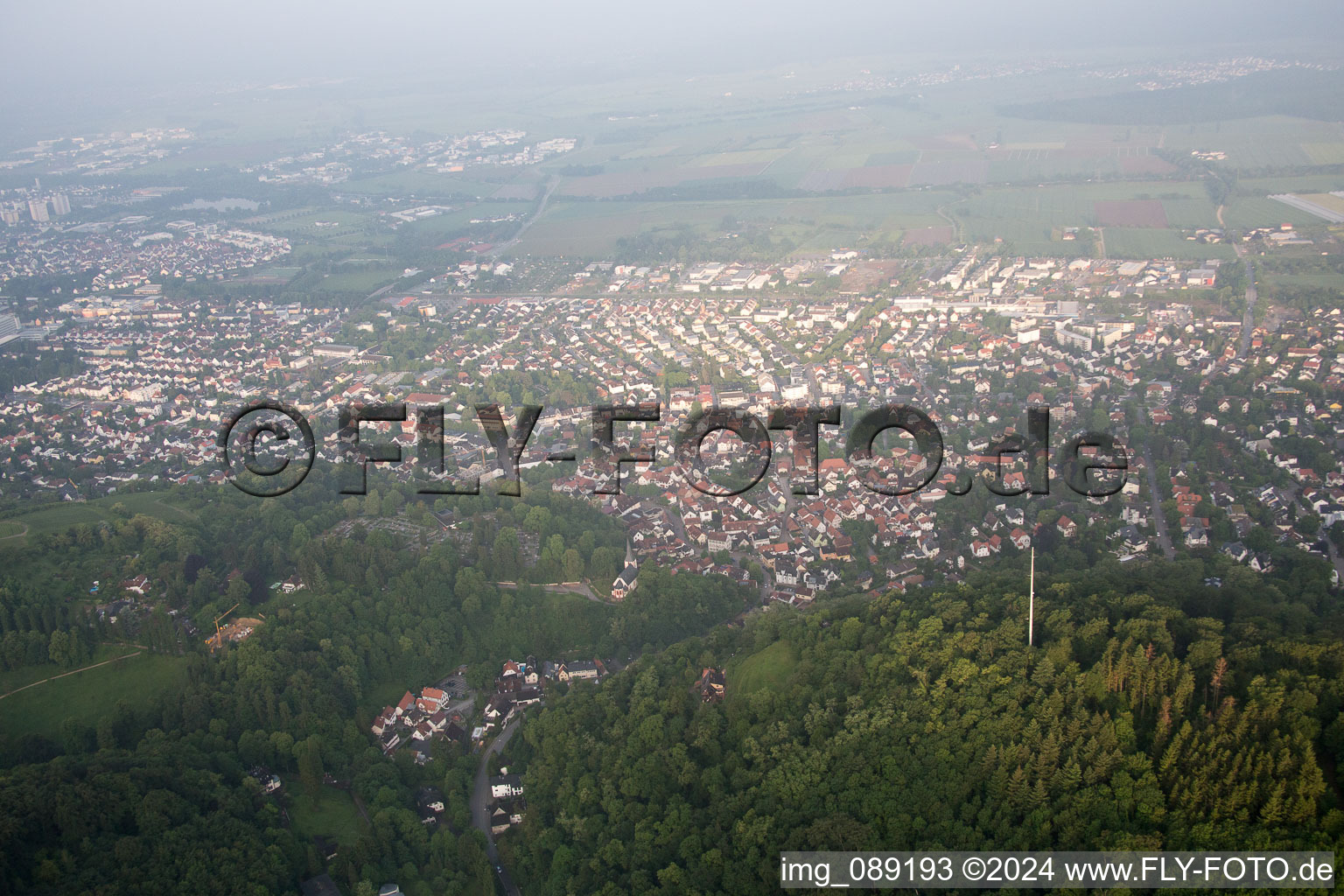 Quartier Auerbach in Bensheim dans le département Hesse, Allemagne vue du ciel