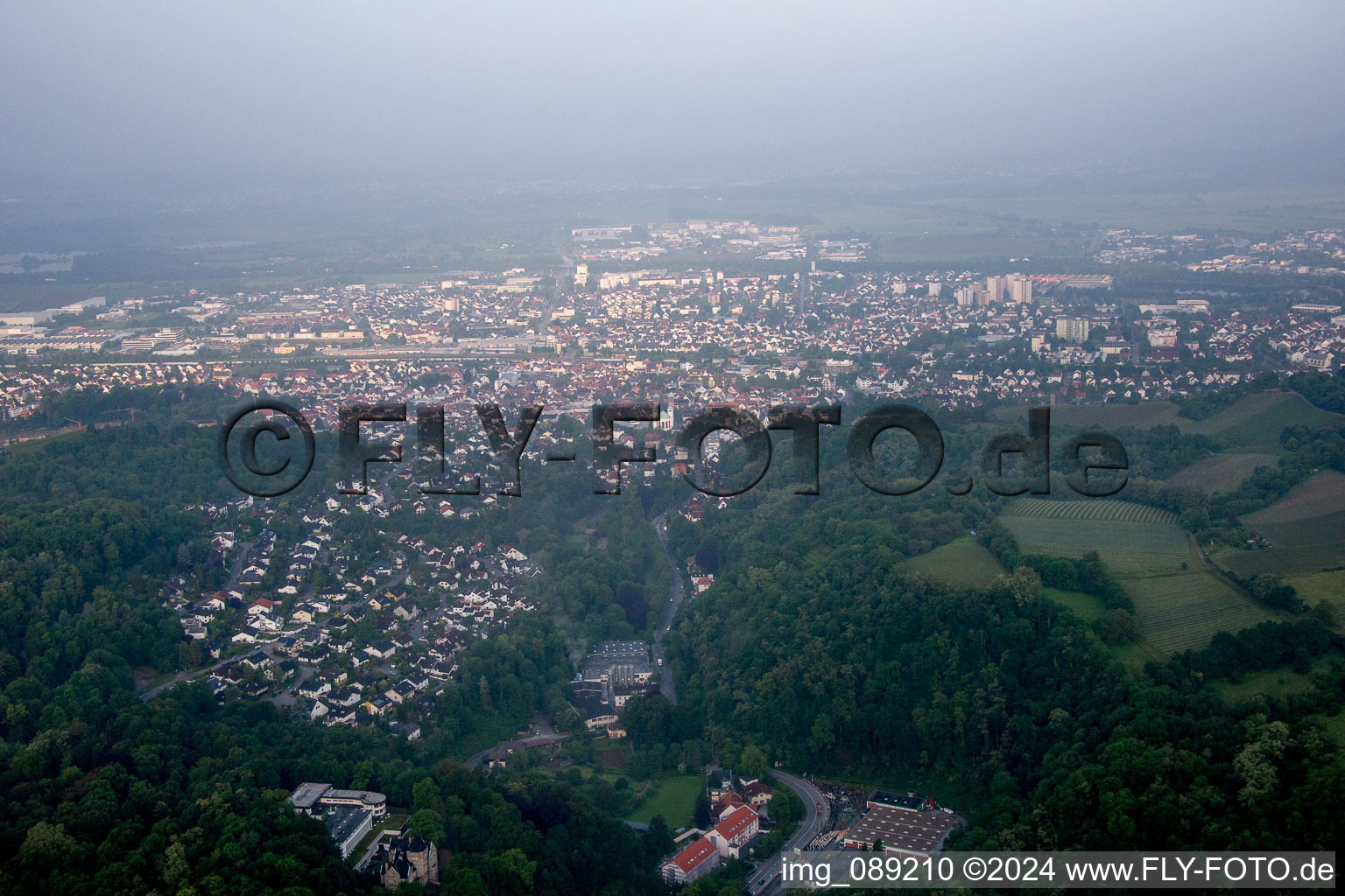 Vue aérienne de De l'est à Bensheim dans le département Hesse, Allemagne