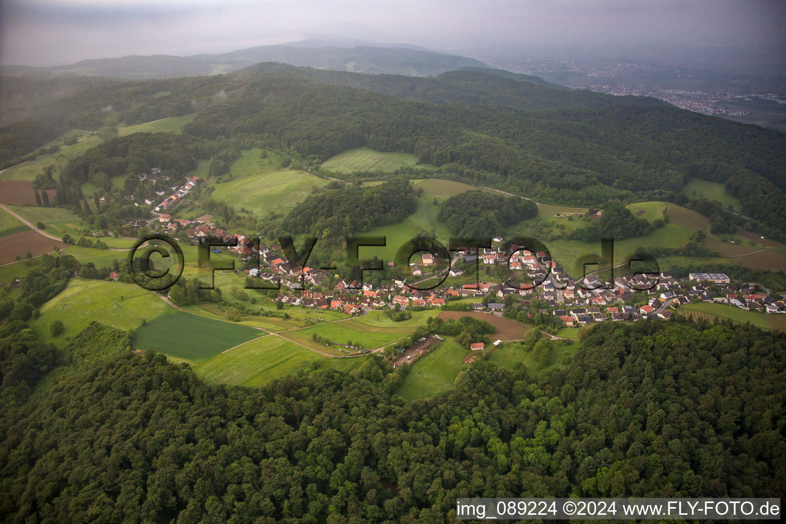 Vue aérienne de Erbach dans le département Hesse, Allemagne