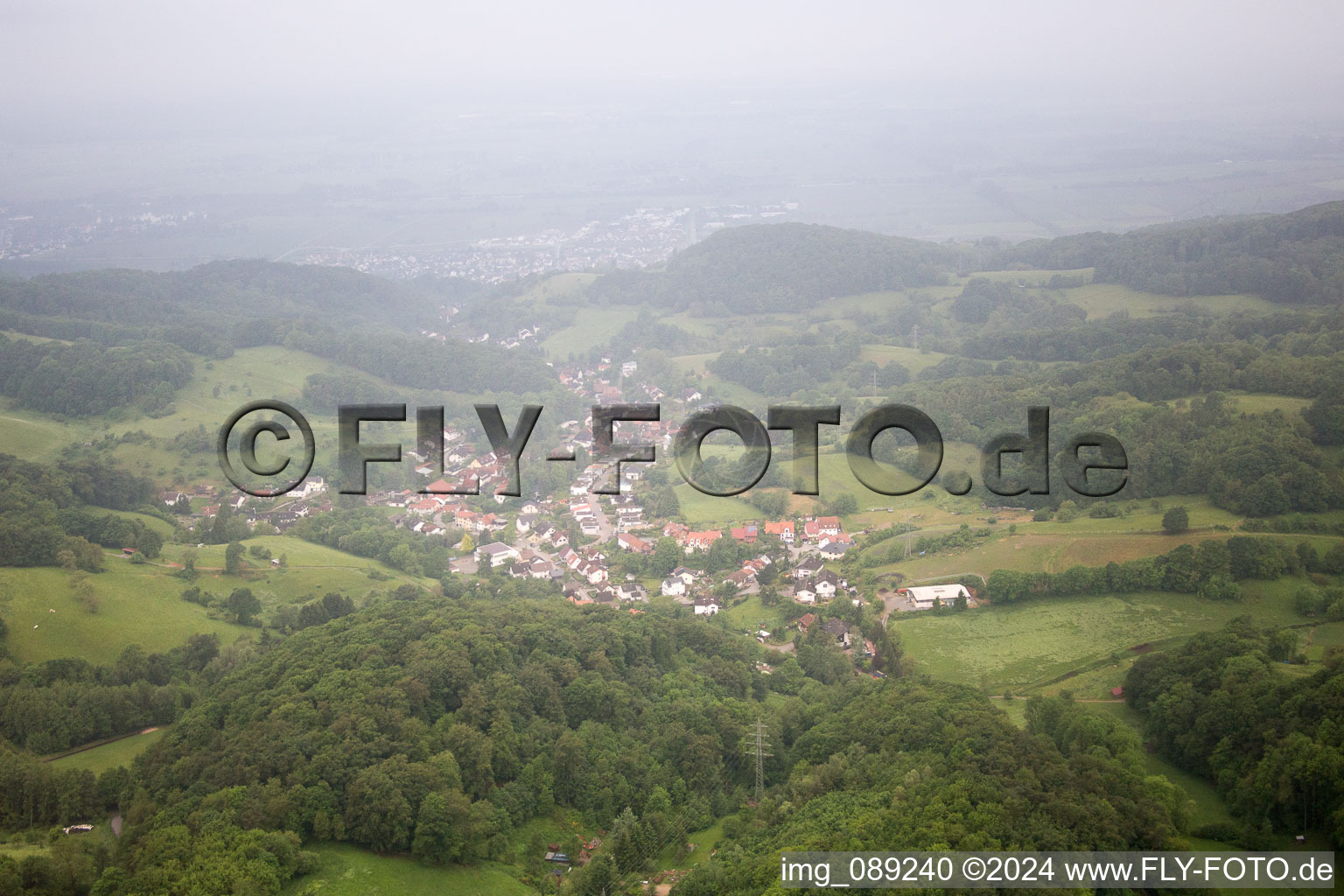 Vue oblique de Juhöhe dans le département Hesse, Allemagne