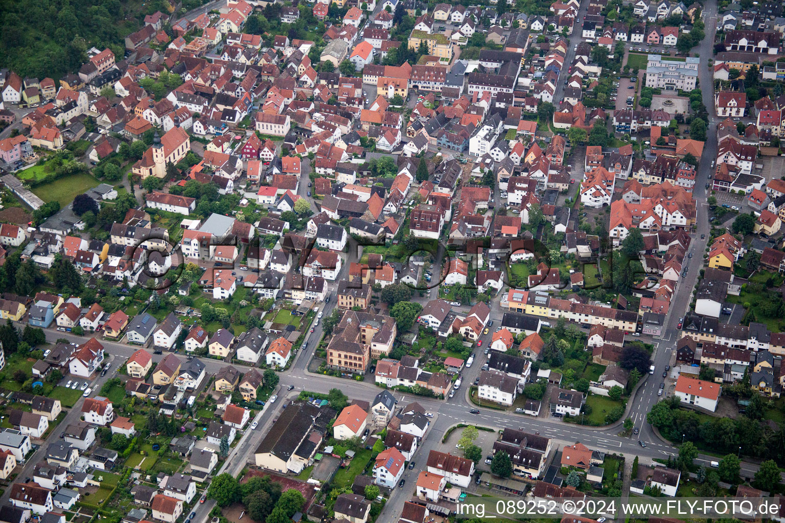 Photographie aérienne de Hemsbach dans le département Bade-Wurtemberg, Allemagne