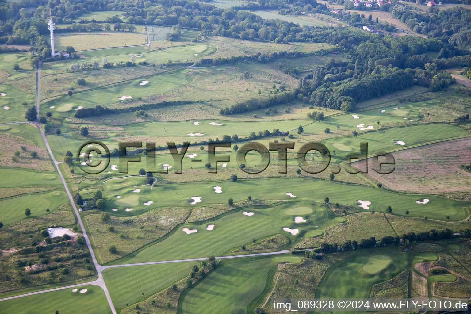Vue oblique de Terrain du Golfclub Bruchsa à Bruchsal dans le département Bade-Wurtemberg, Allemagne