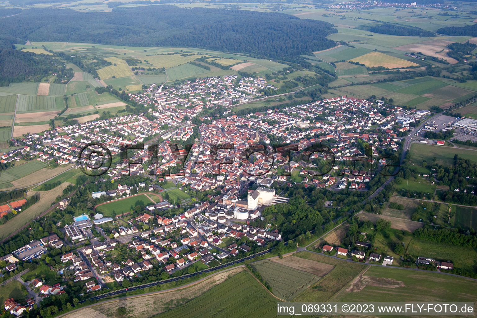 Vue aérienne de Du nord-ouest à le quartier Heidelsheim in Bruchsal dans le département Bade-Wurtemberg, Allemagne