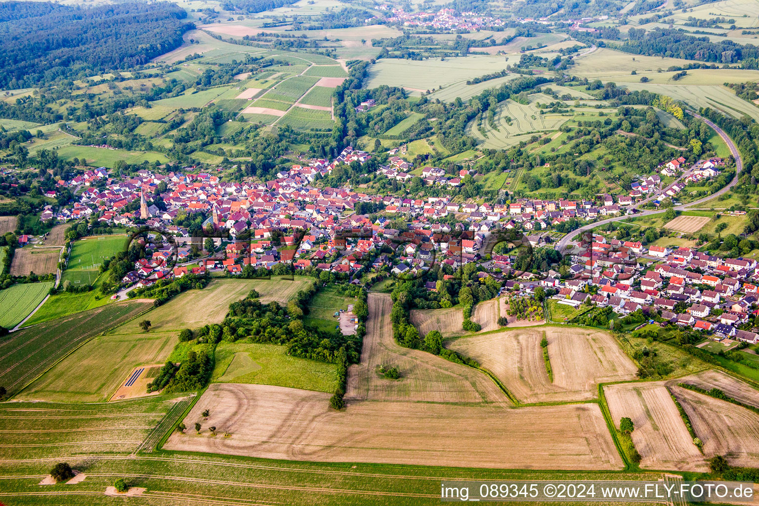 Quartier Oberöwisheim in Kraichtal dans le département Bade-Wurtemberg, Allemagne d'en haut