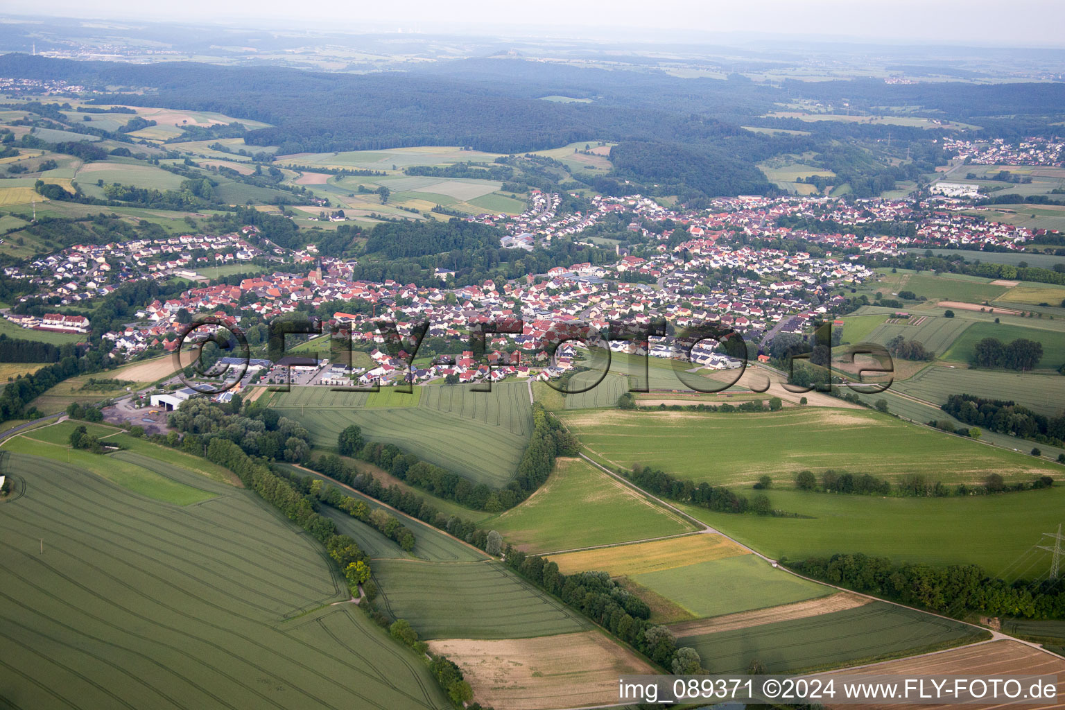 Vue aérienne de Angelbachtal dans le département Bade-Wurtemberg, Allemagne